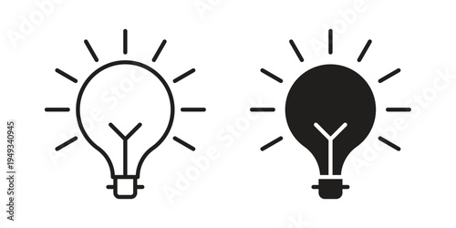 Lightbulb icons simple design. Vector illustration for web ui