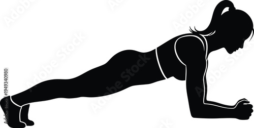 Woman in plank position exercising core strength