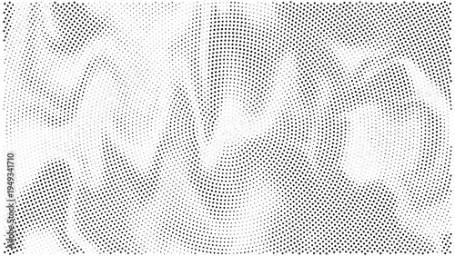 gradient Black and White Halftone Wave Pattern, Wave halftone geometric dot.