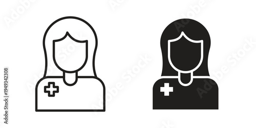 Nurse icons simple design. Vector illustration for web ui