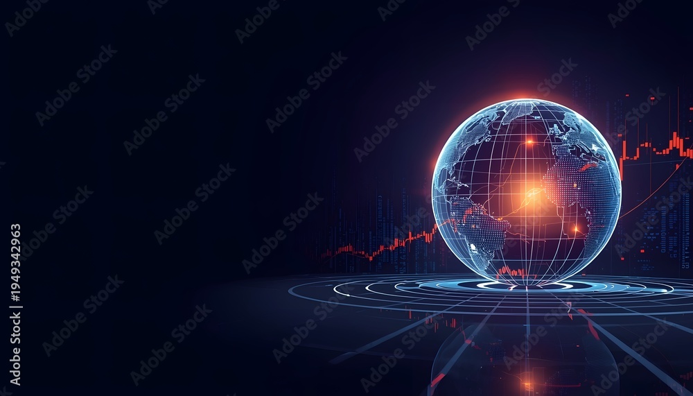 Fototapeta premium Global finance and digital business network