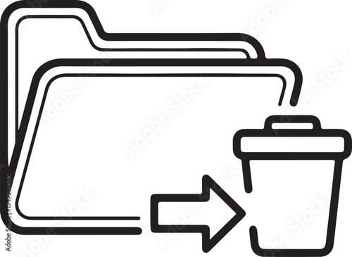 Vector icon of deleting files to trash isolated PNG with Transparent Background