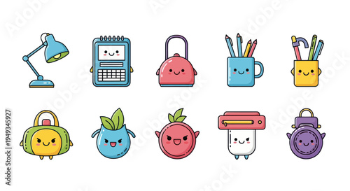 Cartoon objects set isolated illustration