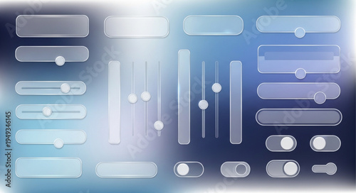 Collection of digital UI elements and controls for web and app design.