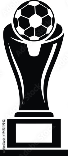 Soccer trophy award isolated on transparent background football victory tropy