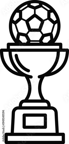Soccer trophy award isolated on transparent background football championship tropy