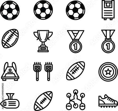 Trophy icons isolated on transparent background for sports and awards tropy