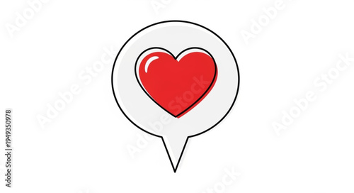 Red Heart Symbol Inside a Speech Bubble Icon.