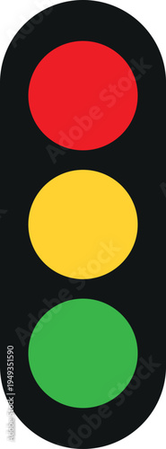 Traffic light icon isolated on white background . Traffic control light sign with red, yellow and green colors . Vector illustration