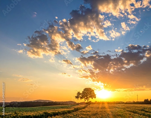 Dramatic sunset over a field (1)
