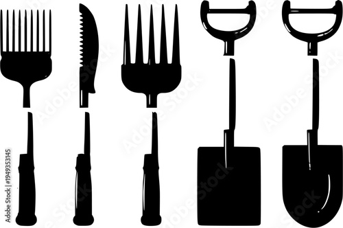 Garden Toolset: Rake, Hoe, Shovel - Tools of the Trade