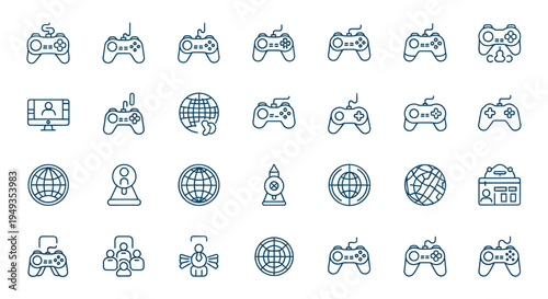 Gamepad icons collection for digital entertainment