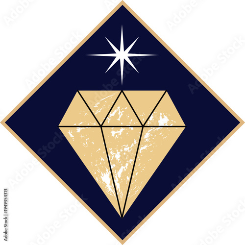 Geometric diamond vector illustration. Crystal logo icon. Precious stone sign isolated on white background.