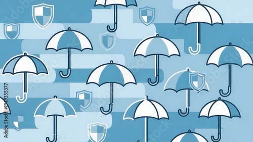 Umbrella Protection Insurance Symbol Pattern.