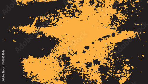 Vibrant orange grunge texture on black background for creative design projects