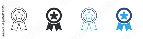 Award badge icon set. Achievement and quality concept. Vector illustration.