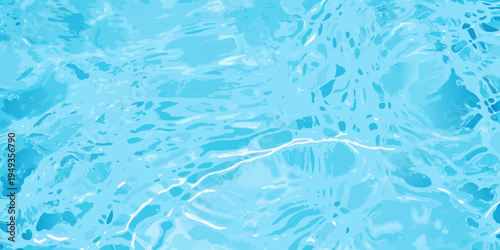 Abstract view of rippling clear blue water with sunlight reflections