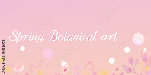 Spring botanical art with delicate floral elements and a pink hue