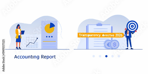 Business professionals analyzing data and financial reports for transparency
