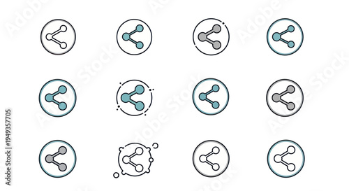 Molecular Structure Chemistry Science Icons.