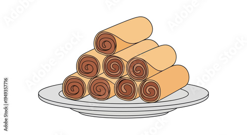 Cinnamon rolls on a plate stacked.