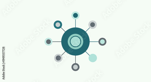 Teal Network Graphic Design Element.