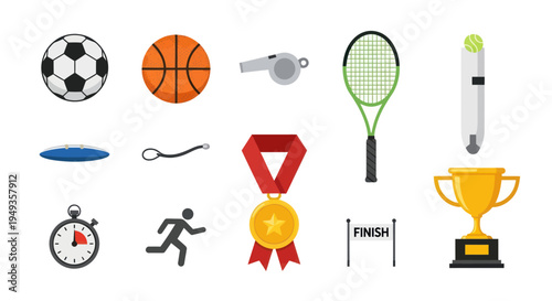 Trophy and sports icons collection.