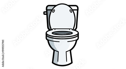 Toilet bowl with lid up.