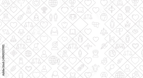 Various technology and internet icons.