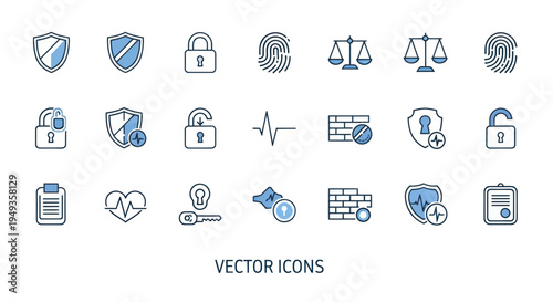 Security and protection icon set