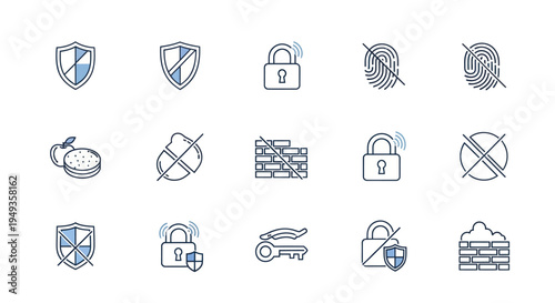 Security and protection icon set