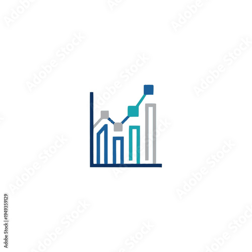 Modern business growth chart icon. Abstract data visualization with bar and line graph showing financial performance and market trend. Free Download Modern business growth chart icon. Abstract data visualization with bar and line graph showing financial performance and market trend. - GFXLoad