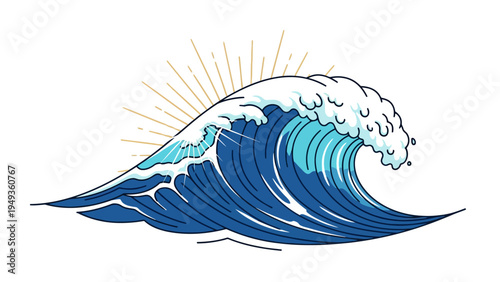 Big Ocean Wave Crashing.