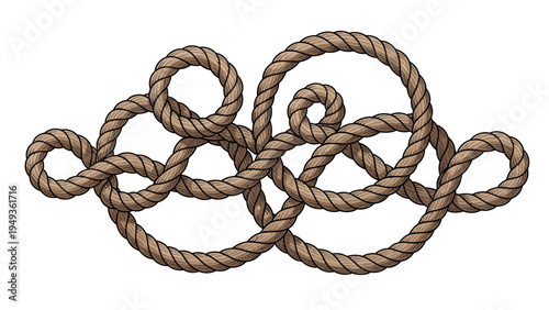 Brown Rope Knot Closeup.