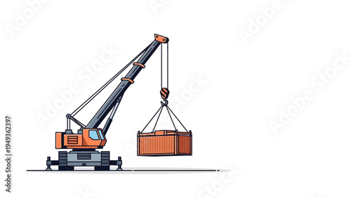 Crane Lifting Heavy Load.