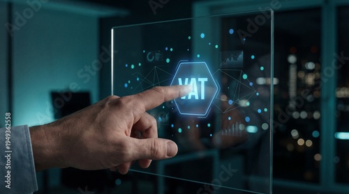 Business Professional Activate Digital Interface with Hand Gesture, Modern Technology Concept