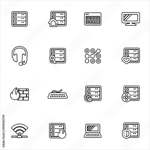 technological icons set