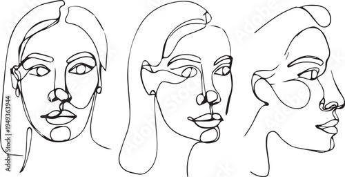 Minimal Female Face Single Line Art – Elegant Woman Portrait Continuous Line Drawing