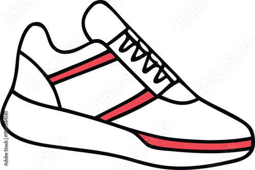 Sport Sneaker Shoe Icon – Running Fitness Footwear Vector