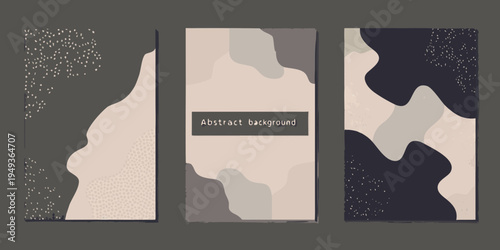 Abstract background set of three vertically oriented panels in neutral tones
