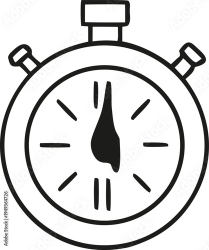 Stopwatch Timer Icon – Time Tracking and Performance Vector