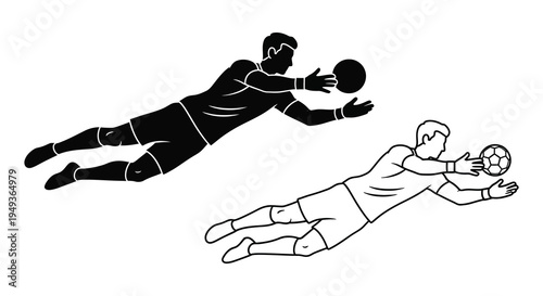 Two soccer players in action a dynamic scene presented as a silhouette