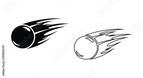 Two stylized bullet shapes in motion a striking black and white silhouette