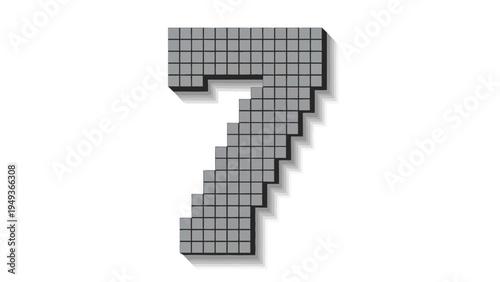 3D Number Seven Blocks.