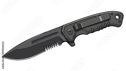 Black Folding Pocket Knife.