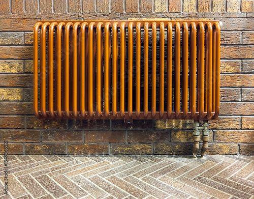Heating radiator with tubular register
