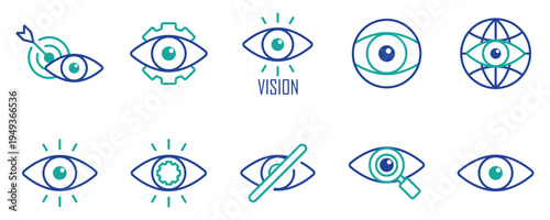Human Eye Detection, Vision Focus, and Optical Icons