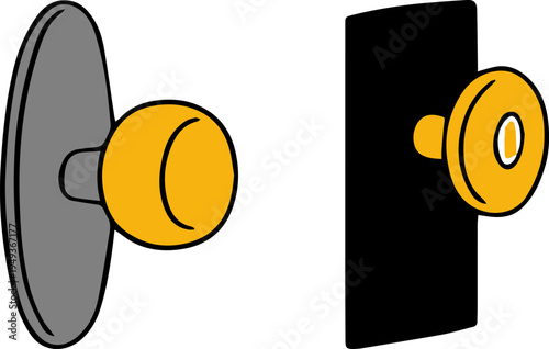 Door Handle Knob Icon Vector