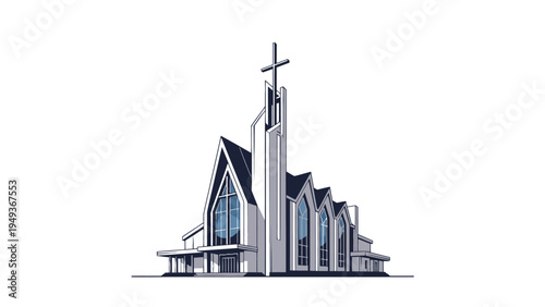 Modern Church Building Architecture.