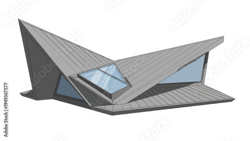 Modern Futuristic Building Design.